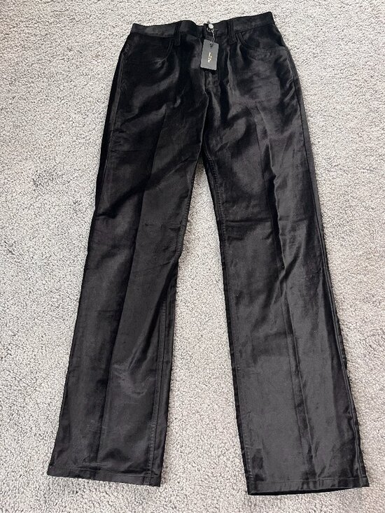 rag & bone Pants - Rag & Bone Jacey Black Velvet Straight Leg High RiseTrouser Pants NEW/TAGS Sz 2